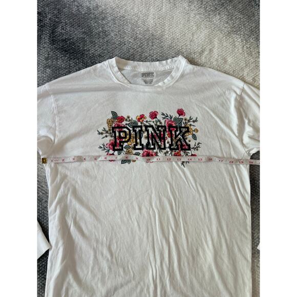 Victoria's Secret Long Sleeve Crewneck Campus Floral Oversized Shirt Size XS - Picture 8 of 10